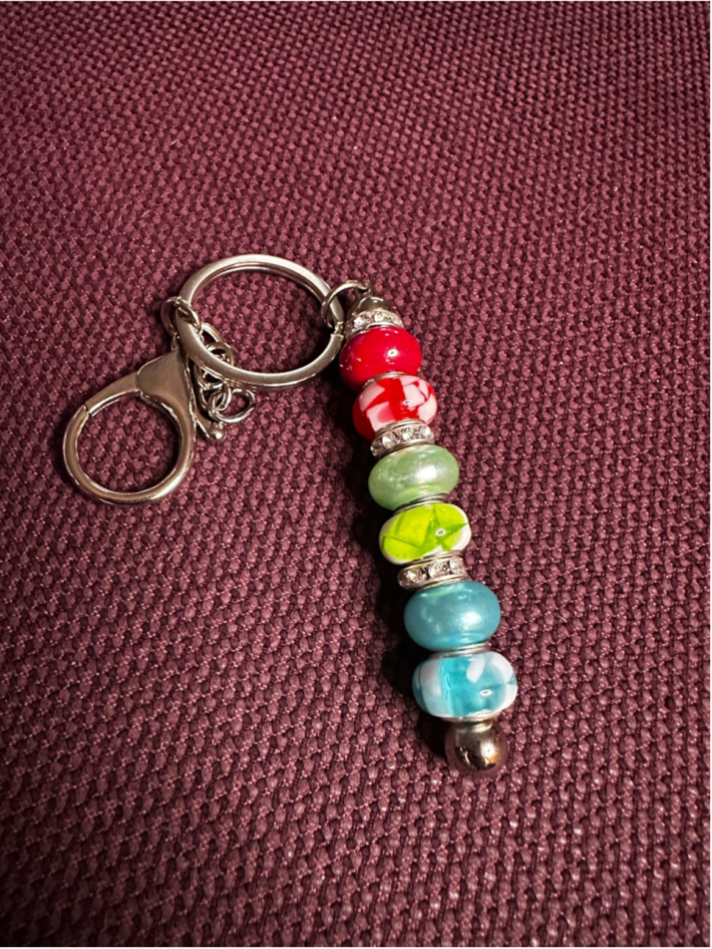 Multi-color Beaded Keychain